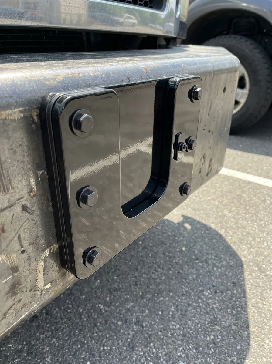 RS-LIFTER bolt-on mount installed on a vehicle bumper