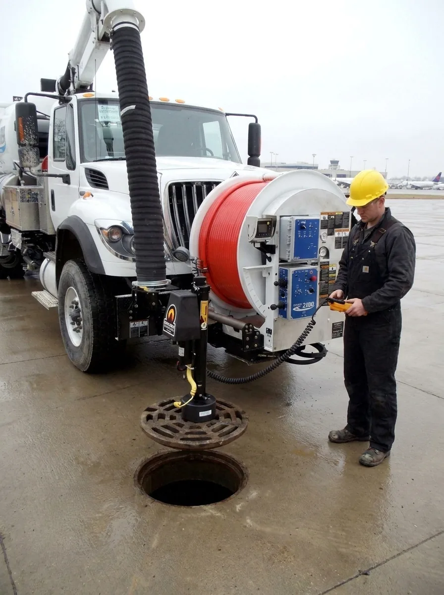 RS-LIFTER mounted on a vacuum truck