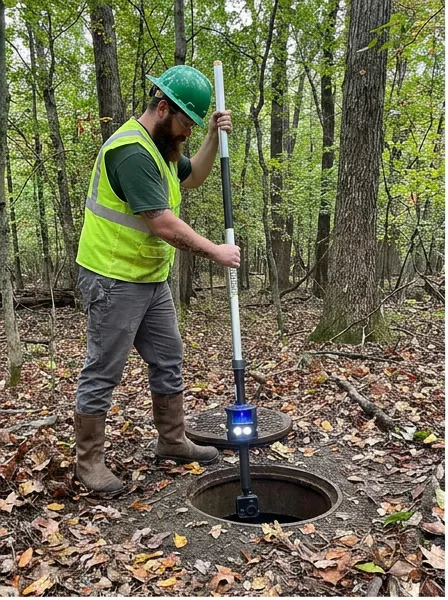 RS-360 inspection camera at a woodland access point