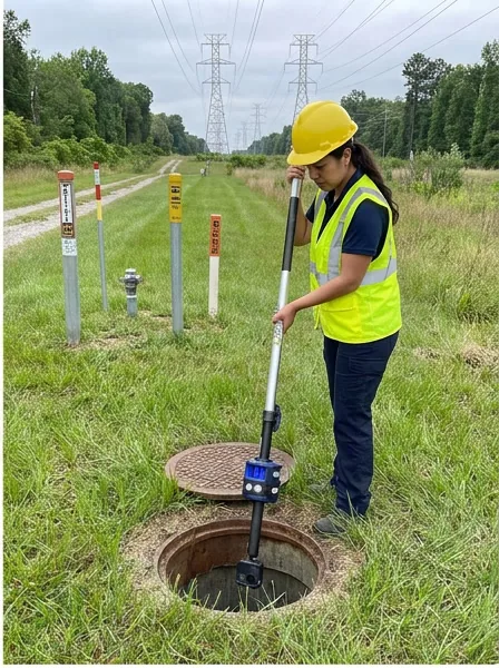 RS-360 inspection camera at a gas utility easement