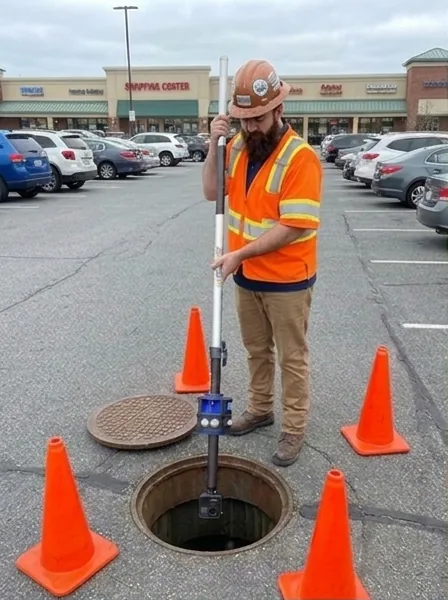 RS-360 inspection camera in a commercial parking lot